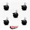 Service Caster 2'' Black Metal Hood Twin Caster with Brake Nylon Wheel 3/8 Thread Stem, 5PK SCC-TS02S50D-NYS-FB-B-382458-5 - alternate 3